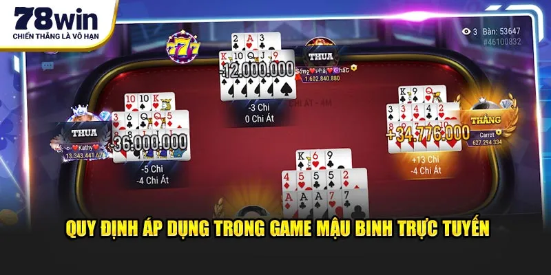 Quy định áp dụng trong game mậu binh trực tuyến